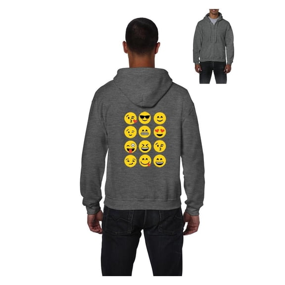 MmF - Men's Sweatshirt Full-Zip Pullover, up to Men Size 5XL - Emoji Group