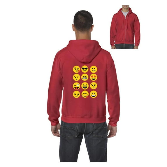 MmF - Men's Sweatshirt Full-Zip Pullover, up to Men Size 5XL - Emoji Group