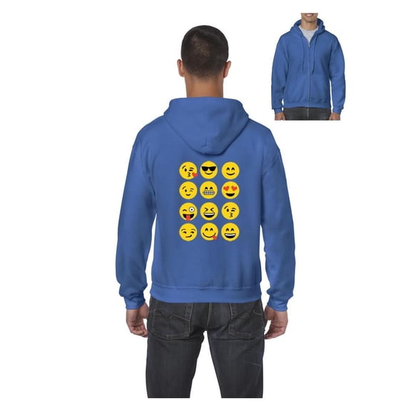 MmF - Men's Sweatshirt Full-Zip Pullover, up to Men Size 5XL - Emoji Entourage