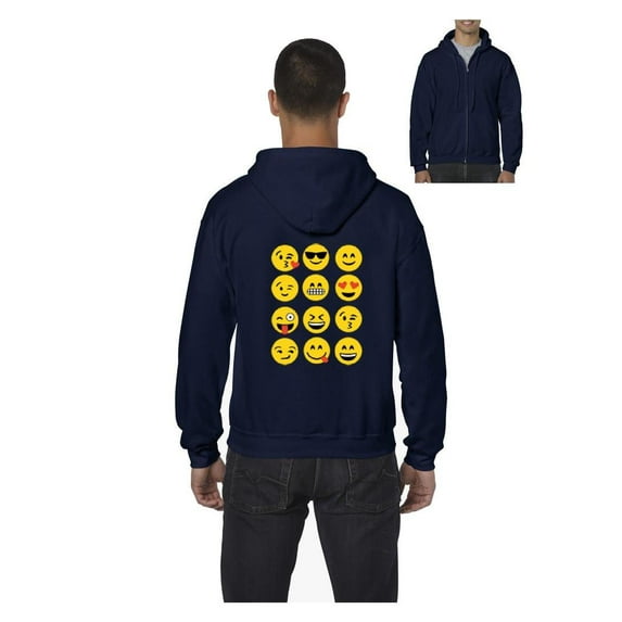 MmF - Men's Sweatshirt Full-Zip Pullover, up to Men Size 5XL - Emoji Group