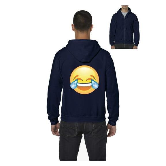 MmF - Men's Sweatshirt Full-Zip Pullover, up to Men Size 5XL - Emoji Heart-Shaped Eyes