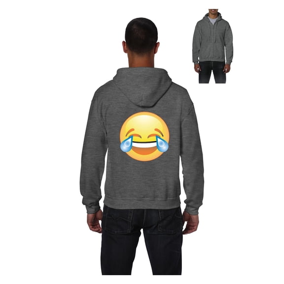 MmF - Men's Sweatshirt Full-Zip Pullover, up to Men Size 5XL - Emoji Laughing Tears