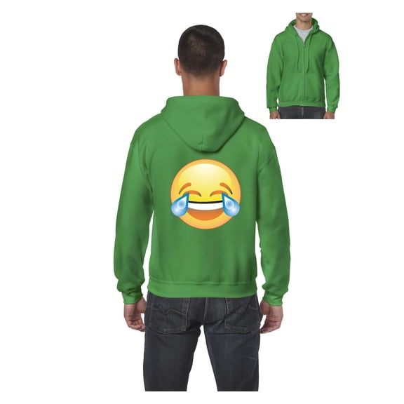 MmF - Men's Sweatshirt Full-Zip Pullover, up to Men Size 5XL - Emoji Laughing Tears
