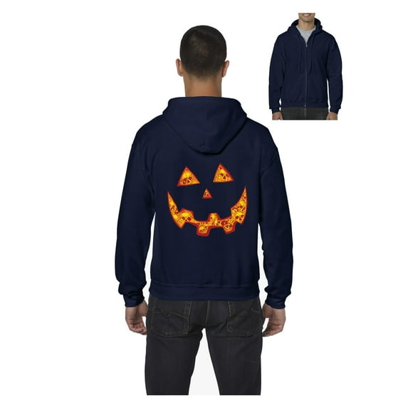 MmF - Men's Sweatshirt Full-Zip Pullover, up to Men Size 5XL - Halloween Costume Pumpkin Face