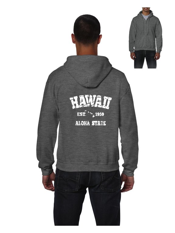 MmF - Men's Sweatshirt Full-Zip Pullover, up to Men Size 5XL - Hawaii