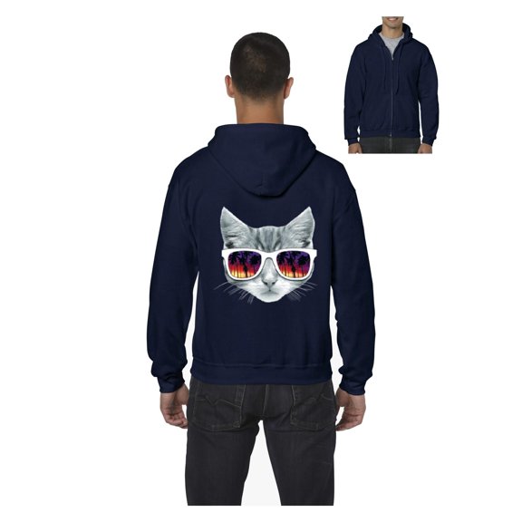 MmF - Men's Sweatshirt Full-Zip Pullover, up to Men Size 5XL - Kitty