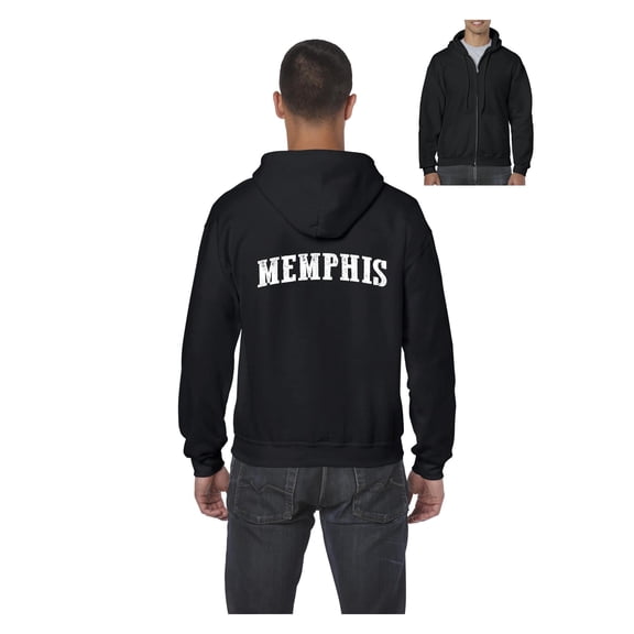 MmF - Men's Sweatshirt Full-Zip Pullover, up to Men Size 5XL - Memphis