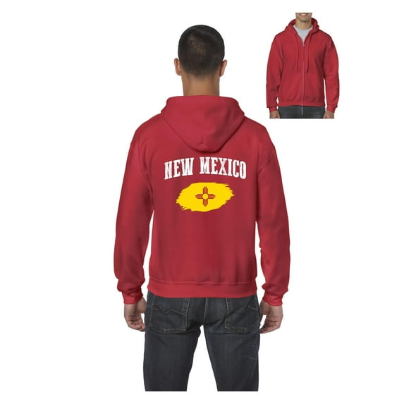 MmF - Men's Sweatshirt Full-Zip Pullover, up to Men Size 5XL - New Mexico