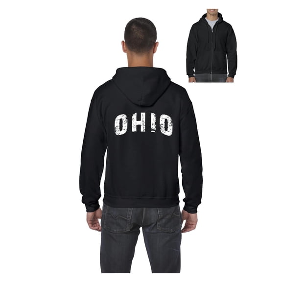 MmF - Men's Sweatshirt Full-Zip Pullover, up to Men Size 5XL - Ohio