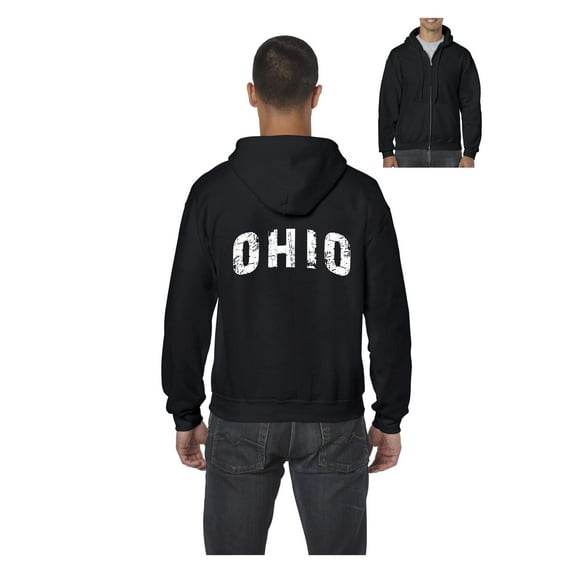 MmF - Men's Sweatshirt Full-Zip Pullover, up to Men Size 5XL - Ohio