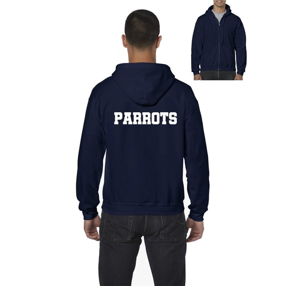 MmF - Men's Sweatshirt Full-Zip Pullover, up to Men Size 5XL - Parrots