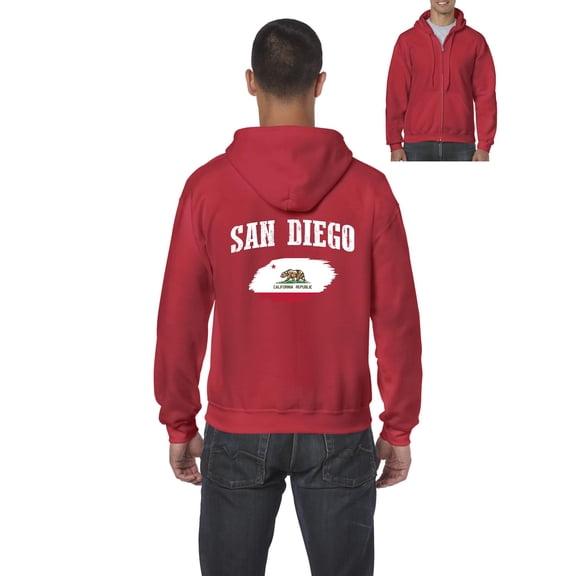 MmF - Men's Sweatshirt Full-Zip Pullover, up to Men Size 5XL - San Diego