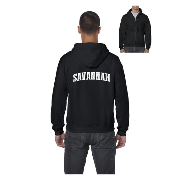 MmF - Men's Sweatshirt Full-Zip Pullover, up to Men Size 5XL - Savannah