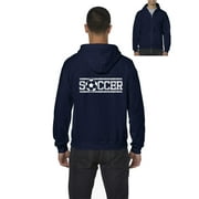 MmF - Men's Sweatshirt Full-Zip Pullover, up to Men Size 5XL - Soccer With Ball
