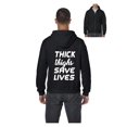 thumbnail image 1 of MmF - Men's Sweatshirt Full-Zip Pullover, up to Men Size 5XL - Thick Thighs Save Lives, 1 of 5