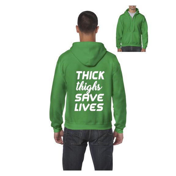 MmF - Men's Sweatshirt Full-Zip Pullover, up to Men Size 5XL - Thick Thighs Save Lives