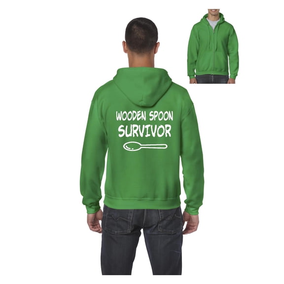 MmF - Men's Sweatshirt Full-Zip Pullover, up to Men Size 5XL - Wooden Spoon Survivor