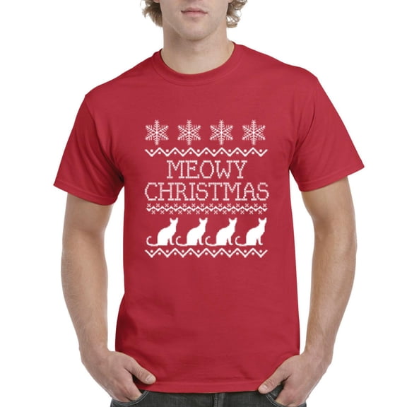 MmF - Men's T-Shirt Short Sleeve - Christmas Kitten Meowy
