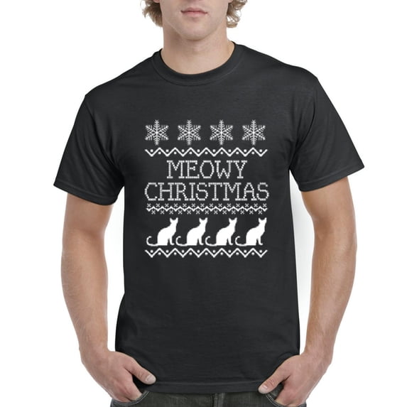 MmF - Men's T-Shirt Short Sleeve - Christmas Kitten Meowy