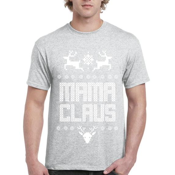 MmF - Men's T-Shirt Short Sleeve - Christmas Mama Claus Deers