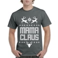 thumbnail image 1 of MmF - Men's T-Shirt Short Sleeve - Christmas Mama Claus Deers, 1 of 3