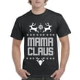 thumbnail image 1 of MmF - Men's T-Shirt Short Sleeve - Christmas Mama Claus Deers, 1 of 5