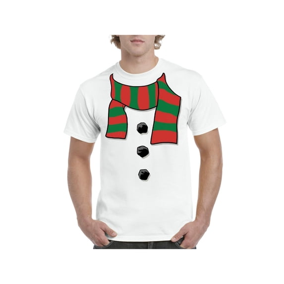 MmF - Men's T-Shirt Short Sleeve - Christmas Snowman Scarf