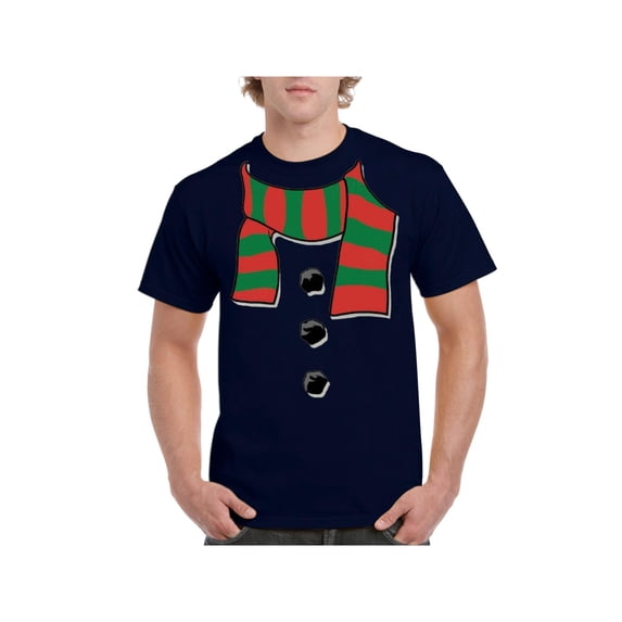 MmF - Men's T-Shirt Short Sleeve - Christmas Snowman Scarf