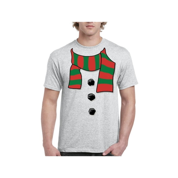 MmF - Men's T-Shirt Short Sleeve - Christmas Snowman Scarf