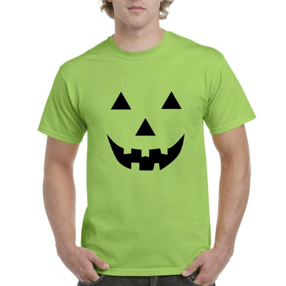 MmF - Men's T-Shirt Short Sleeve - Halloween Halloween Pumpkin Face in Black