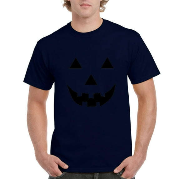 MmF - Men's T-Shirt Short Sleeve - Halloween Halloween Pumpkin Face in Black