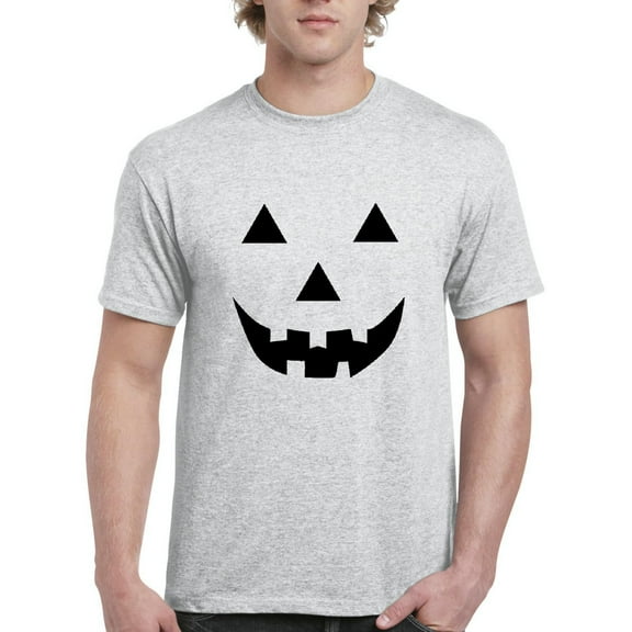 MmF - Men's T-Shirt Short Sleeve - Halloween Halloween Pumpkin Face in Black