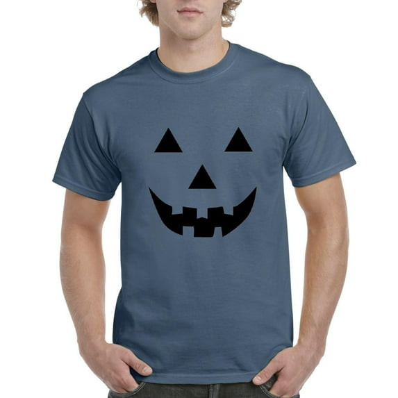 MmF - Men's T-Shirt Short Sleeve - Halloween Halloween Pumpkin Face in Black
