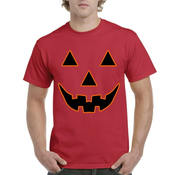 MmF - Men's T-Shirt Short Sleeve - Halloween Jack O' Lantern Pumpkin Face