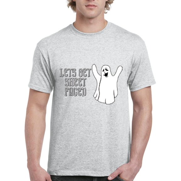 MmF - Men's T-Shirt Short Sleeve - Halloween Let`s Get Sheet Faced Ghost