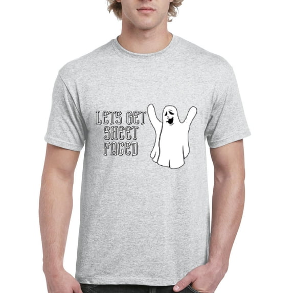 MmF - Men's T-Shirt Short Sleeve - Halloween Let`s Get Sheet Faced Ghost
