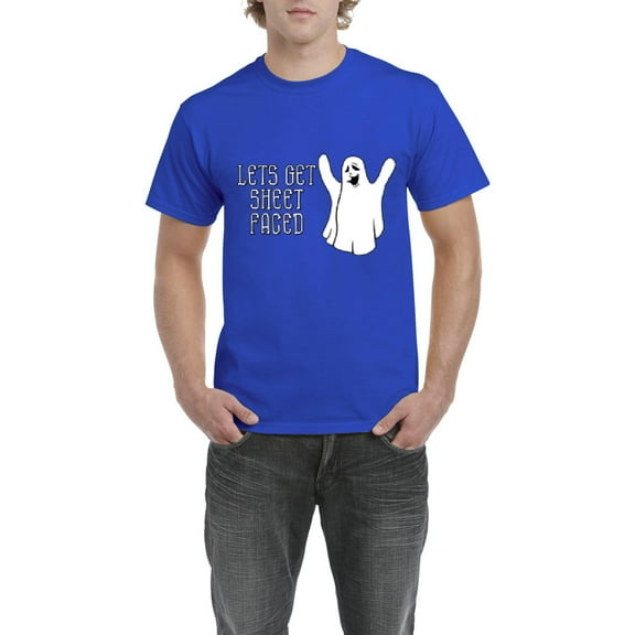 MmF - Men's T-Shirt Short Sleeve - Halloween Let`s Get Sheet Faced Ghost
