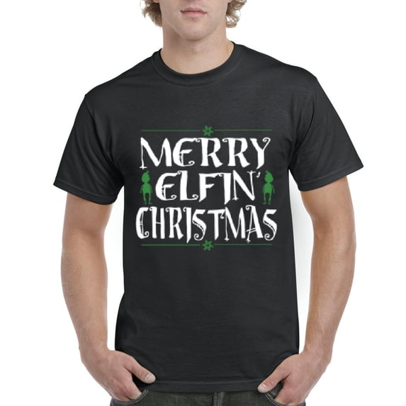 MmF - Men's T-Shirt Short Sleeve - Merry Christmas ELF in Green