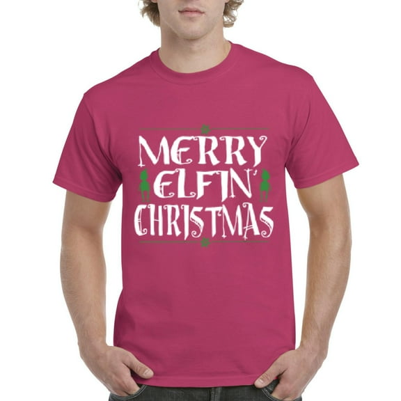 MmF - Men's T-Shirt Short Sleeve - Merry Christmas ELF in Green