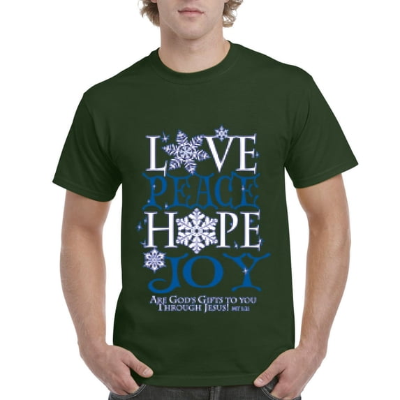 MmF - Men's T-Shirt Short Sleeve - PEACE HOPE LOVE JOY