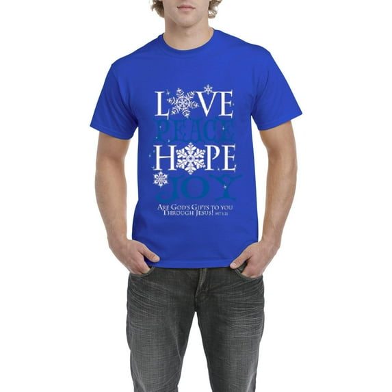 MmF - Men's T-Shirt Short Sleeve - PEACE HOPE LOVE JOY