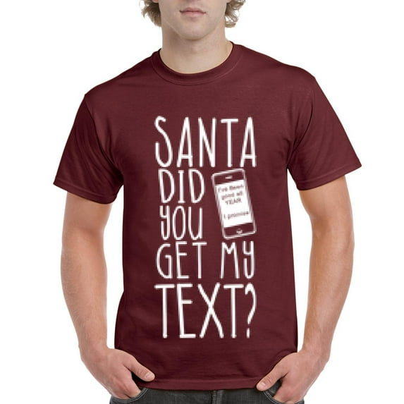 MmF - Men's T-Shirt Short Sleeve - SANTA DID YOU GET MY TEXT?