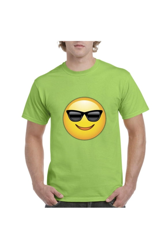 MmF - Men's T-Shirt Short Sleeve, up to Men Size 5XL - Emoji Smiling Face