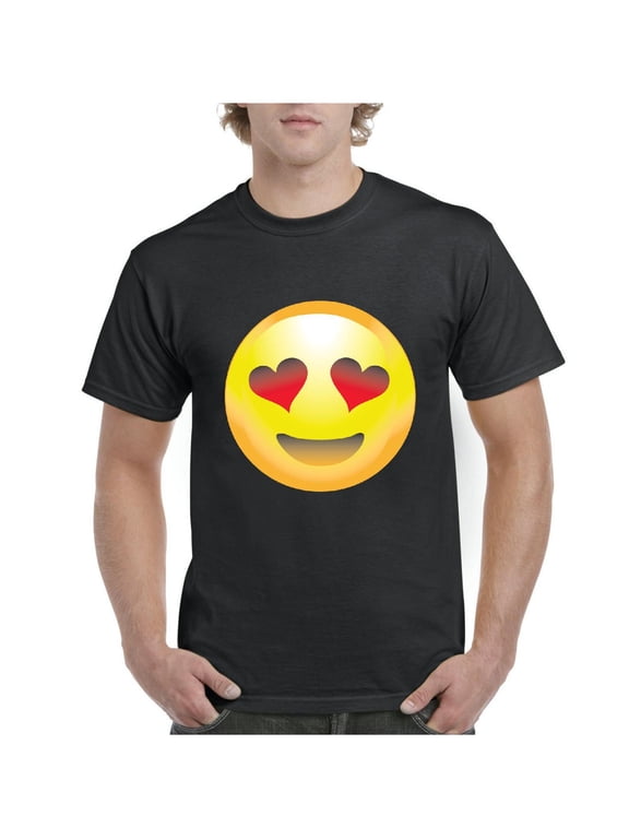 MmF - Men's T-Shirt Short Sleeve, up to Men Size 5XL - Emoji Smiling Face