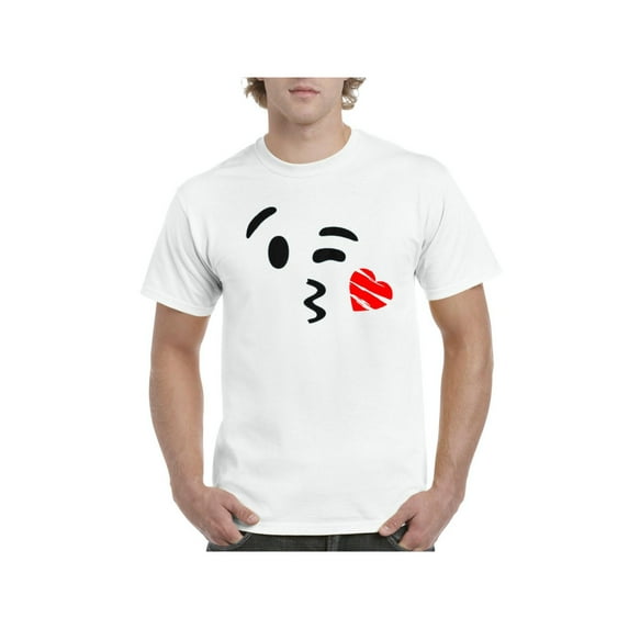 MmF - Men's T-Shirt Short Sleeve, up to Men Size 5XL - Emoji Winky Face