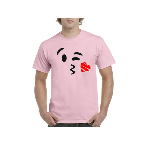 MmF - Men's T-Shirt Short Sleeve, up to Men Size 5XL - Emoji Winky Face