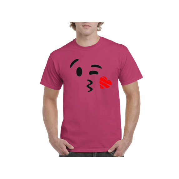 MmF - Men's T-Shirt Short Sleeve, up to Men Size 5XL - Emoji Winky Face