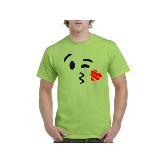 MmF - Men's T-Shirt Short Sleeve, up to Men Size 5XL - Emoji Winky Face
