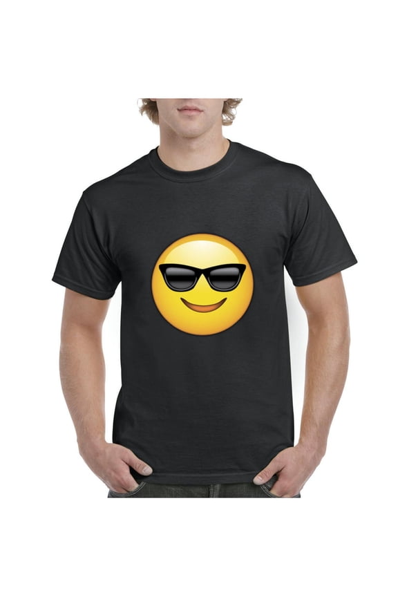 MmF - Men's T-Shirt Short Sleeve, up to Men Size 5XL - Emoji with Sunglasses