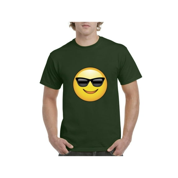 MmF - Men's T-Shirt Short Sleeve, up to Men Size 5XL - Emoji with Sunglasses